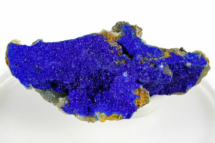 Sparkling Blue Azurite Crystals on Smithsonite - Congo #368202